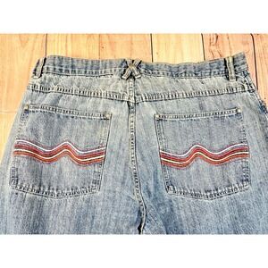 Coogi Vintage Mens Blue Jeans Baggy Hip Hop Relaxed Embroidered 40 x 32 Med Wash
